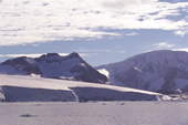 Tidewater Glacier and mountains on the Tabarin Peninsula. Antarctic Peninsula.