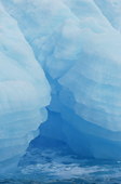 layers of ice at the bottom of an iceberg. Antarctica.