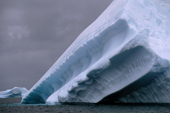 Deep ridges show the history of an iceberg that has changed position seveeral times. Antarctica
