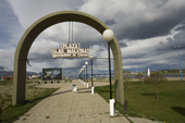 Plaza Islas Malvinas. The War Memorial to the war in the Falklands, along the shore in Ushuaia, Argentina
