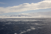 High winds streak over the water in Erebus and Terror Gulf, in late October. Weddell Sea. Antarctica