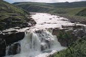 A waterfall on the Eastern Litza River which crosses the tundra of the Kola Peninsula. NW Russia. 2005