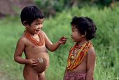 Mentawai children. Siberut Island, Indonesia.