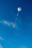 Scientific Balloon with instruments to measure the Ozone layer is launched from McMurdo. Antarctica.