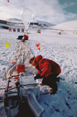 Scientists prepare a special balloon to study Ozone. McMurdo. Antarctica