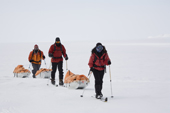 Margot, Jacob & Cedric practice for their 'Last Degree' expedition to the South Pole. Antarctica