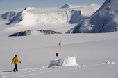 Visiting the field toilet at Mount Vinson Base Camp. Vinson Massif, . Antarctica