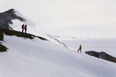 Hiking in the Patriot Hills as part of the Antarctic Experience. West Antarctica