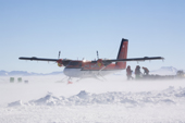 Refuelling a Twin Otter in a high wind. Patriot Hills. Antarctica