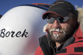 Stephen Kaiser, Twin Otter pilot with a frosted up moustache and beard. South Pole. Antarctica