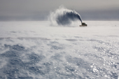 Small Snow Blower clearing snow off the Blue Ice Runway at Patriot Hills. Antarctica