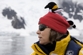 Fun hat on a visitor to Antarctica