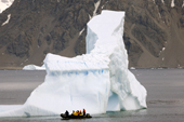 Zodiac cruise around the icebergs in Marguerite Bay. Antarctica