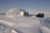 A Qaggiq,(large communal feasting igloo) built out of blocks of lake ice near Igloolik. Nunavut, Canada. 1999