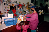Inuit shoppers at the Co-op store in Grise Fjord. Ellesmere Island, Nunavut, Canada. 1994