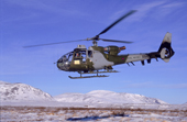 Gazelle helicopter, used for Royal Marines Arctic Training. Hjerkinn, Norway.