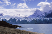 Seracs on glacier foot. Perito Moreno Glacier, Glacier National Park, Patagonia, Argentina.