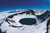 Small lake within the cone of a volcano on Deception Island, The KK is in the Caldera beyond. Antarctica
