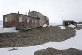 Disused buildings of the American base. Stonnington in Margeurite Bay. Fallieres Coast. Antarctic Peninsula