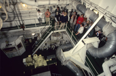 Passengers inside the nuclear engine room of the Russian Nuclear icebreaker Sovetskiy Soyuz. 1998