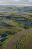 An aerial view of the Mackenzie River & Delta near Inuvik. N.W.T. - Canada. 1996