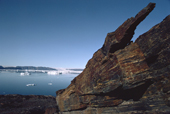 Frost shattered rock near Qeqertat in Inglefield Bredening. Thule, Northwest Greenland. 1980