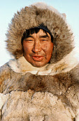 Inuit hunter, Kaugunak Qissuk, dressed in a caribou skin parka. Siorapaluk. Northwest Greenland. (1977)