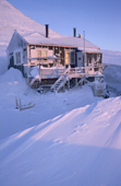 A wooden home in winter in the Inuit village of Savissavik. Northwest Greenland. 1998