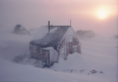 A severe winter storm hits the Inuit community of Savissivik. N.W. Greenland. 1998