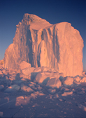 Sunlight reflecting off an iceberg frozen in during winter. Inglefield Bay, Northwest Greenland. 1998
