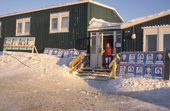 Pictures of the candidates displayed outside the council offices at Qaanaaq on Polling day. Northwest Greenland. 1998