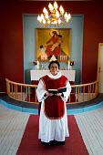 Eqilana Simigaq, the Inuit priest of the Lutheran church in the community of Qaanaaq. Northwest Greenland