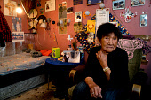 Saufak Kiviok, an elderly Inuit woman, inside her home in the community of Qaanaaq. Avanersuaq, Northwest Greenland