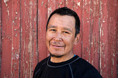 Portrait of Qaavigarssuaq Danielsen an Inuit man who lives in Qaanaaq. Northwest Greenland. (2022)