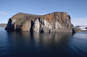 Rubini Rock with its spectacular bird cliffs. Hooker Island, Franz Josef Land. 2004