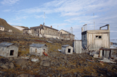 Old buildings & dog kennels at the old polar station at Tichaya Bay. Hooker Island, Franz Josef Land, Russia. 2004
