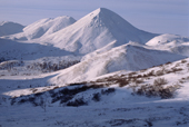 View of the Kolyma Mountain Range from Vanya Pass. Northern Evensk, Magadan Region, Eastern Siberia, Russia. 2006