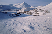 View of the Kolyma Mountain Range from Vanya Pass. Northern Evensk, Magadan Region, Eastern Siberia, Russia. 2006