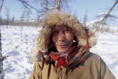 Andrey Oporka, an Even reindeer herder from Northern Evensk out at his winter pastures. Magadan Region, E. Siberia, Russia. 2006