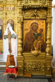 An icon of the Madonna and Child in the village Church of St. Nikolai in Pogost, Ryazan Province, Russia. 2006