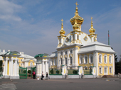 East Chapel of Peterhof Palace with its five domes. Near St. Petersburg, Russia. 2010