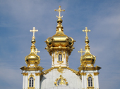 East Chapel of Peterhof Palace with its five domes. Near St. Petersburg, Russia. 2010