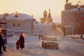 Street scene in the centre of Dudinka during the winter. Taymyr, Northern Siberia, Russia. 2004