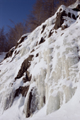 A frozen waterfall in the Kotuy River Valley. Taymyr, Northern Siberia, Russia. 2004