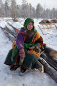 Gallina Vello, a Forest Nenets woman from Numto, dressed in her winter clothes. Khanty Mansiysk, Western Siberia, Russia. 2000