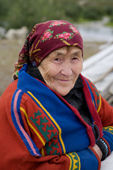 Syazi Proscovia, an elderly Khanty woman from Kharp. Yamal, Western Siberia, Russia.