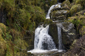 Waterfall as a stream flows into Loch Beinn a' Mheadhoin.  Glen Affric. Scotland
