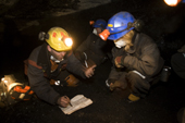 Tour leader Steve explains the mining method on the working coal mine tour of Mine 7. Spitsbergen