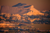 Icebergs illuminated by the soft light of the midnight sun. Ilulissat, W.Greenland.